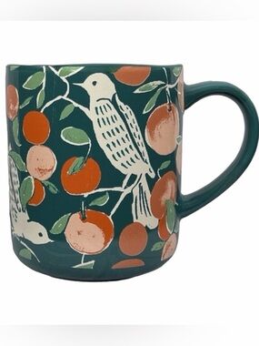 Opal House Wild & Free Coffee Mug Bird Peach Branch